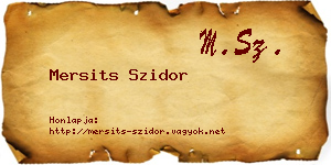 Mersits Szidor névjegykártya